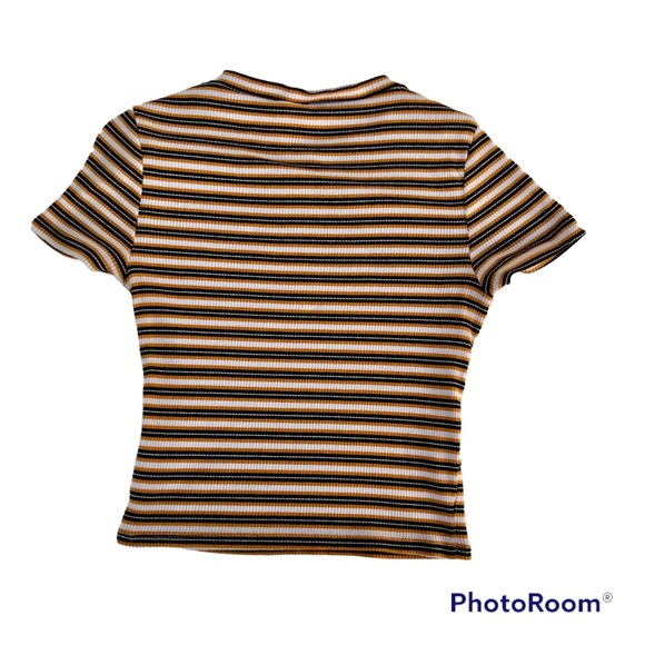 H&M Rib Knit Crop Top Striped Sz. Small - Picture 1 of 6
